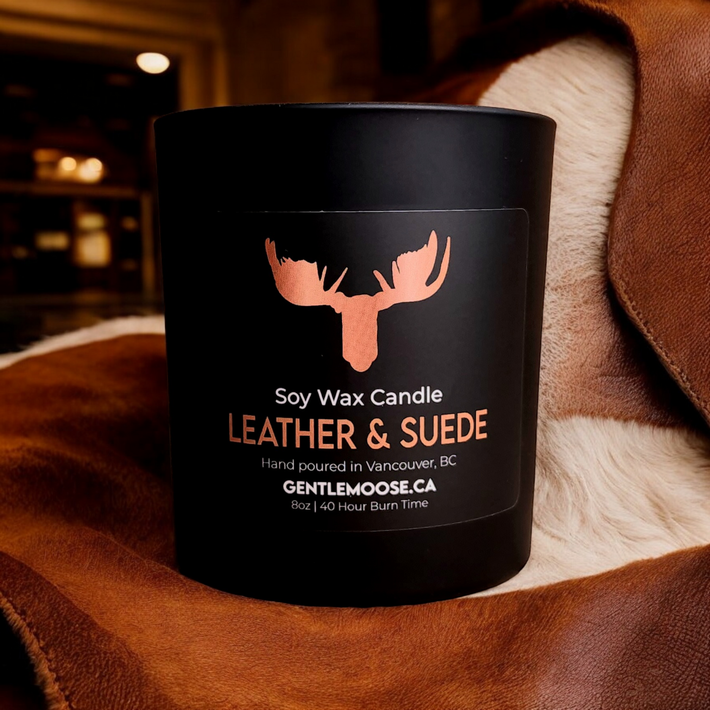 Soy Wax Candle Leather & Suede