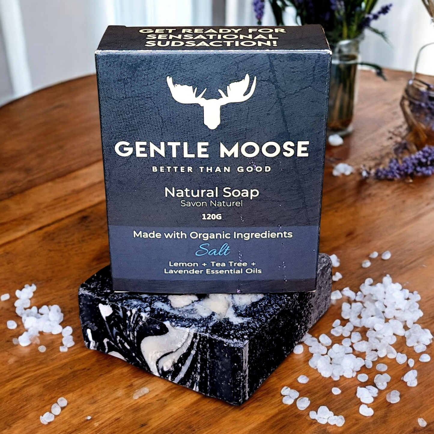 Gentle Moose best Natural exfoliation Salt Soap with organic ingredients with 100% pure essential oils made in Canada