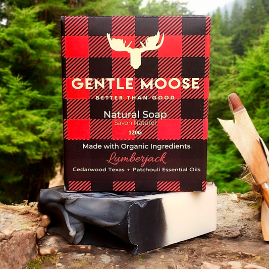 Gentle Moose Natural lumberjack Soap for men with organic ingredients made in Canada