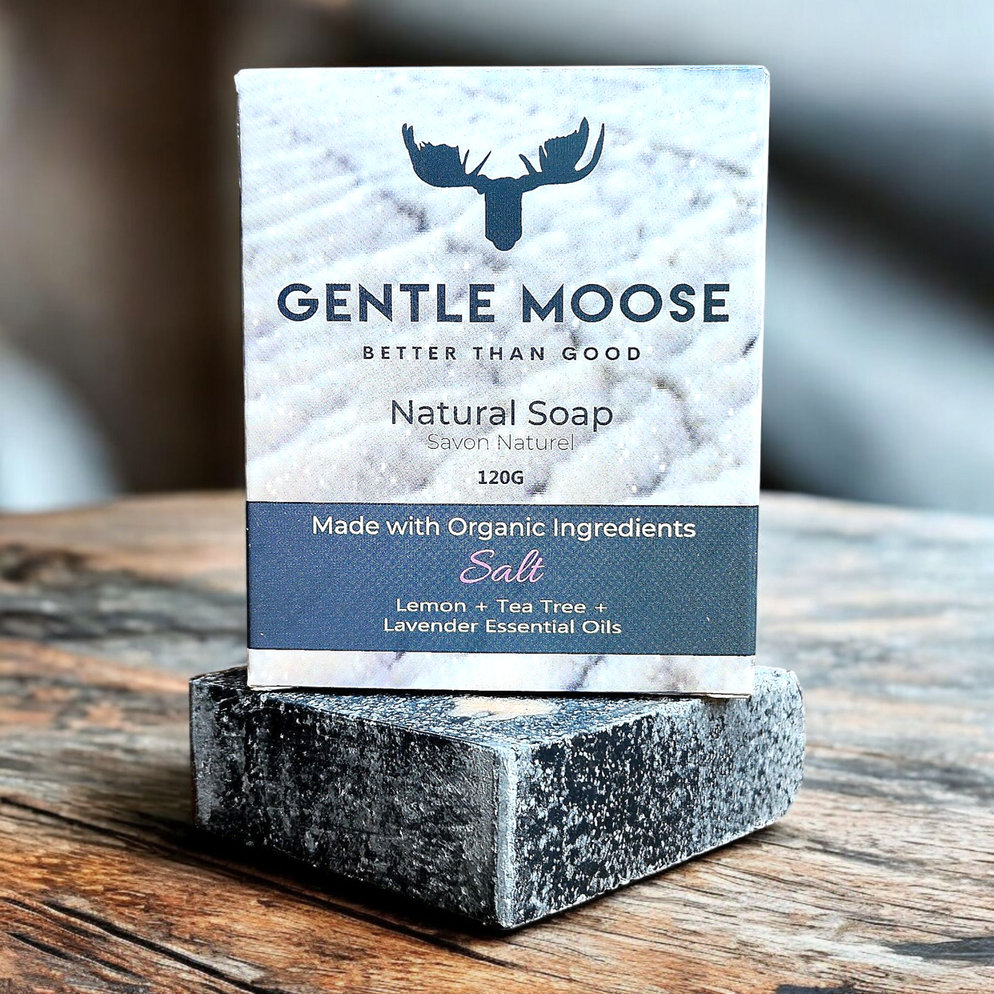 Gentle Moose best Natural Salt Soap with organic ingredients with tea tree, lemon and lavender oil essential oils made in Canada